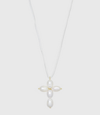 AWE Pearl Cross Pendant Necklace