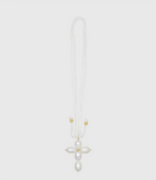 AWE Pearl Cross Pendant Necklace