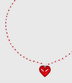 AWE Red Heart Pearl Necklace