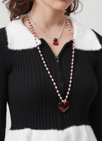 AWE Red Heart Pearl Necklace