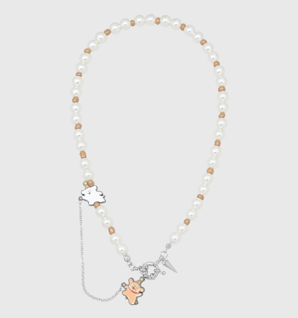 AWE Puppy Party Pendant Pearl Necklace