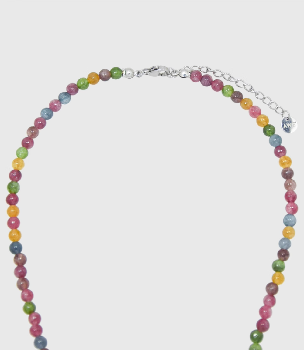 AWE Agate Tourmaline Beaded Necklace