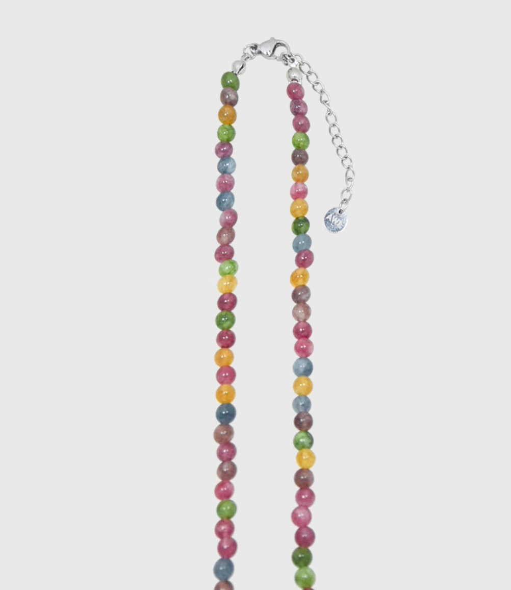 AWE Agate Tourmaline Beaded Necklace