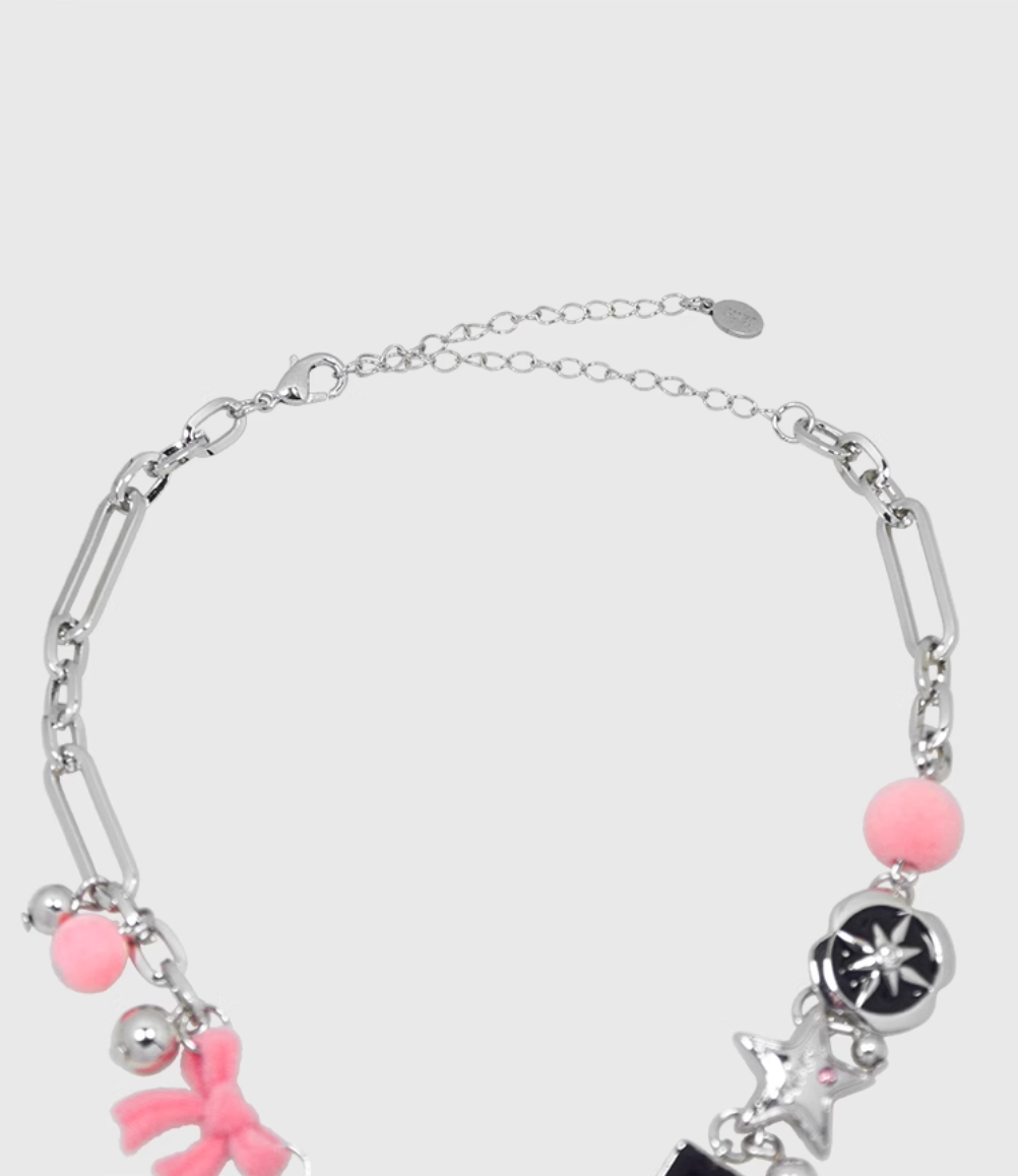 AWE Woven Flower Zirconia Chain Necklace