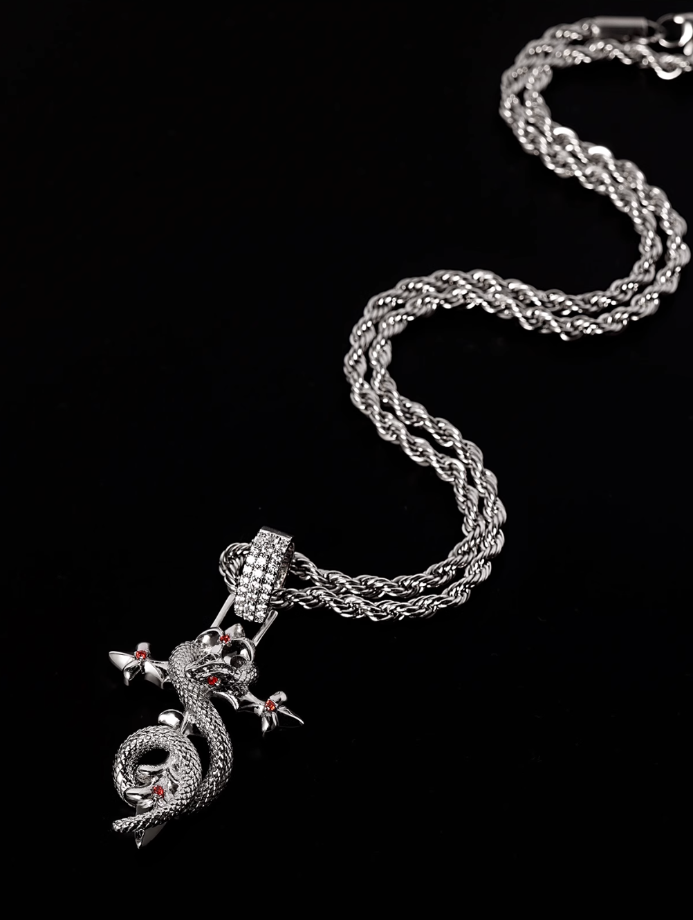 Small Town Kid Snake Pendant Cross Necklace