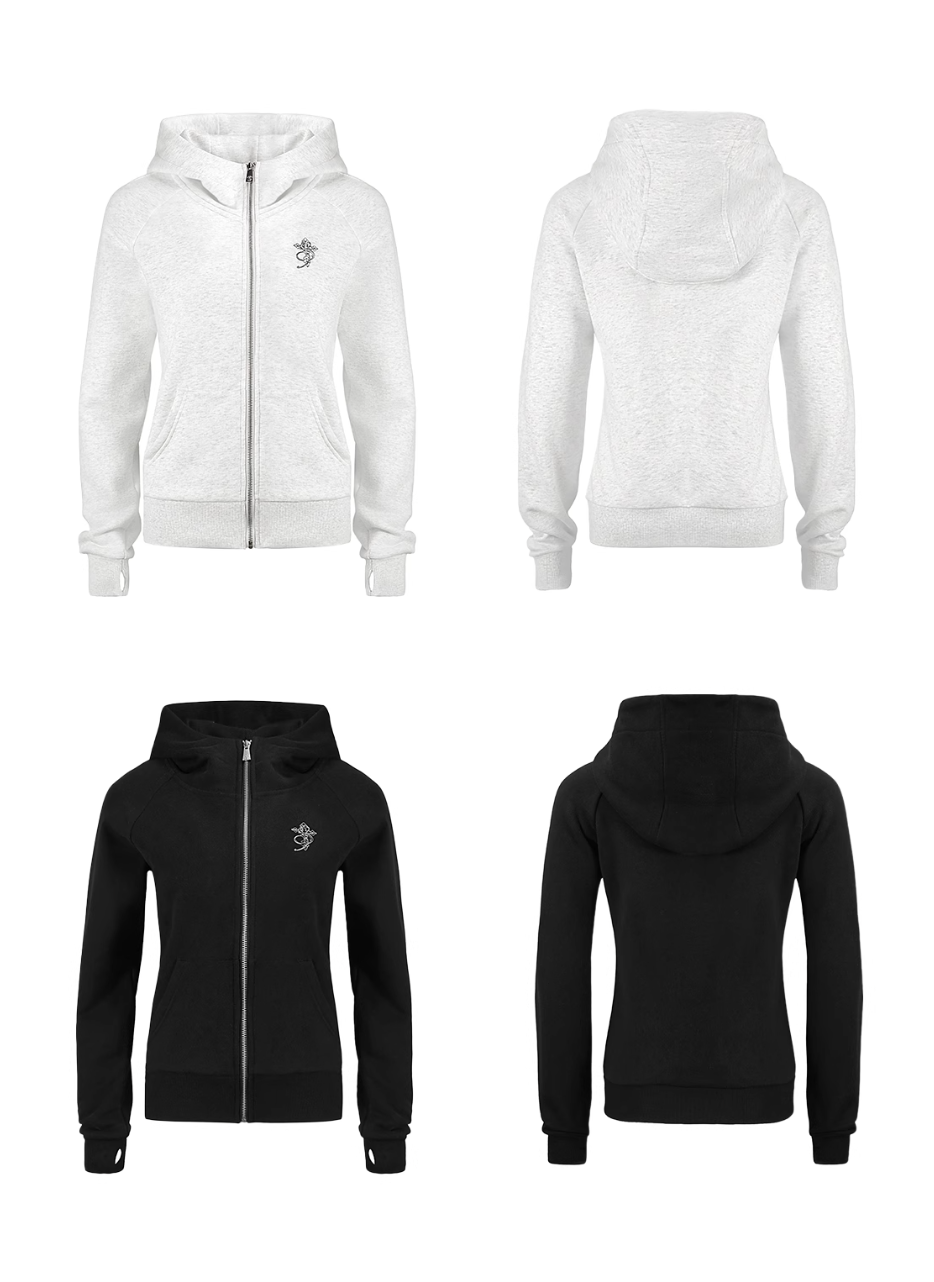 Small Town Kid Turtleneck Slim-Fit Short Zip-Up Hoodie