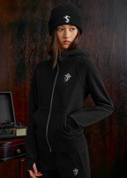 Small Town Kid Turtleneck Slim-Fit Short Zip-Up Hoodie