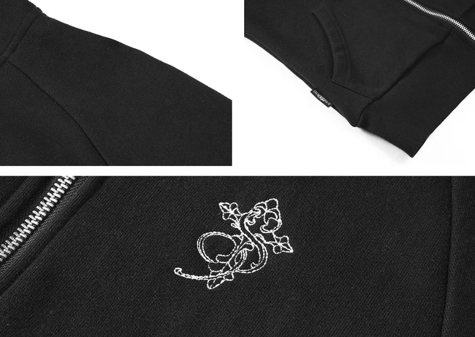 Small Town Kid Turtleneck Slim-Fit Short Zip-Up Hoodie
