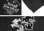 Small Town Kid Animal Textured Logo Velcro Zip-Up Hoodie