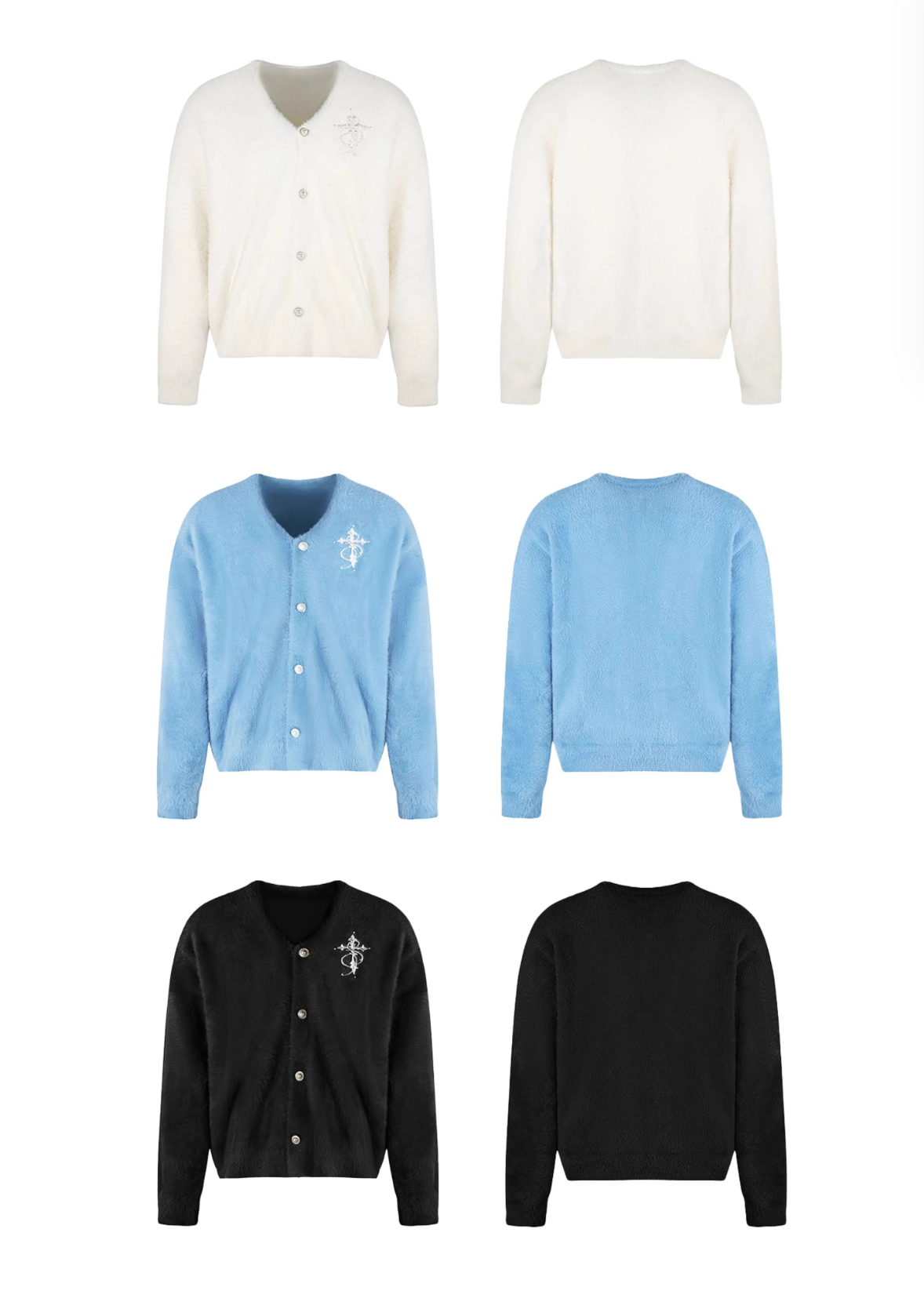 Small Town Kid Imitation Mink Pearl Button Knit Cardigan