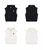 Small Town Kid Basic Embroidered Logo Sleeveless Hoodie