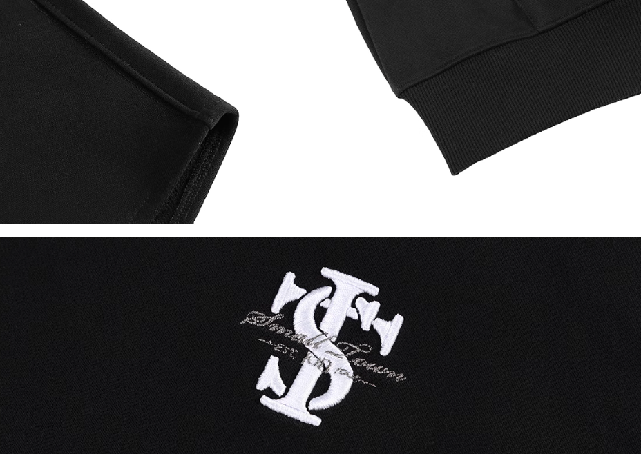Small Town Kid Basic Embroidered Logo Sleeveless Hoodie