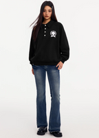 Small Town Kid Badge Embroidered Polo Sweatshirt