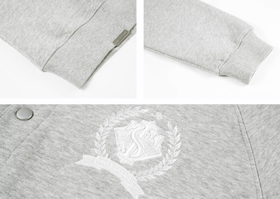 Small Town Kid Badge Embroidered Polo Sweatshirt