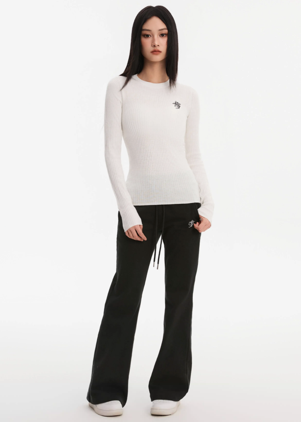 Small Town Kid Basic Slim Fit Thermal Knit Sweater
