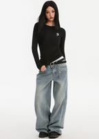 Small Town Kid Basic Slim Fit Thermal Knit Sweater