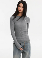 Small Town Kid Basic Slim Fit Thermal Knit Sweater