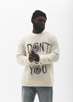 UNTILWERICH "I DON'T TRUST YOU" Fuzzy Knit Sweater
