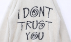 UNTILWERICH "I DON'T TRUST YOU" Fuzzy Knit Sweater
