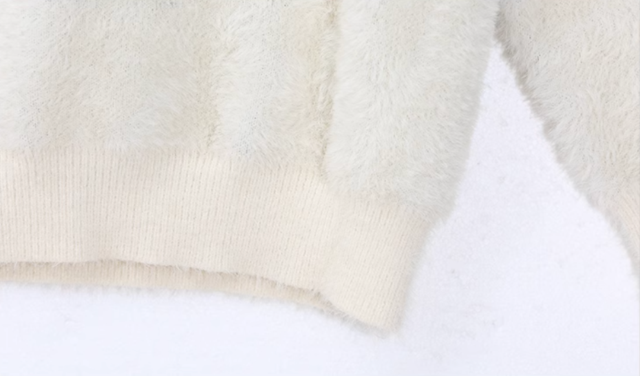 UNTILWERICH "I DON'T TRUST YOU" Fuzzy Knit Sweater