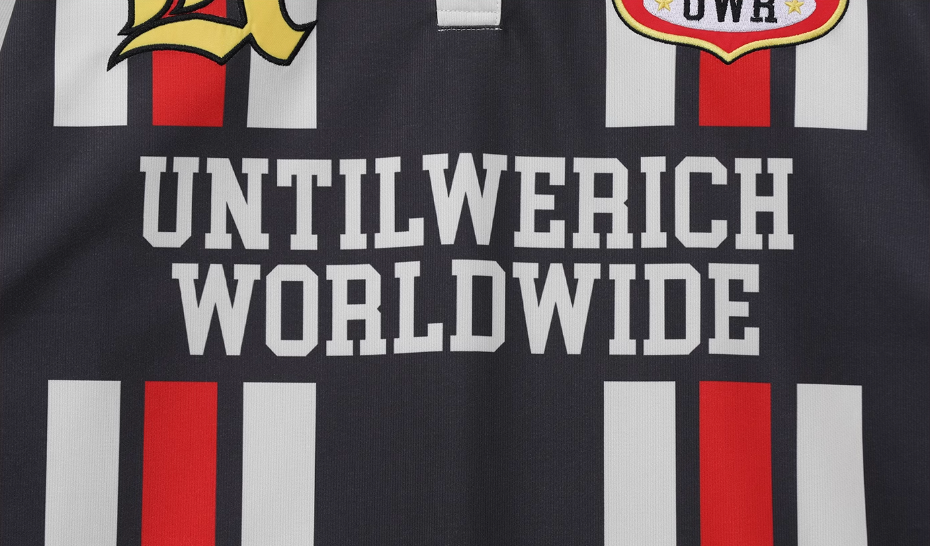 UNTILWERICH Contrast Stitch Long Sleeve Polo Jersey