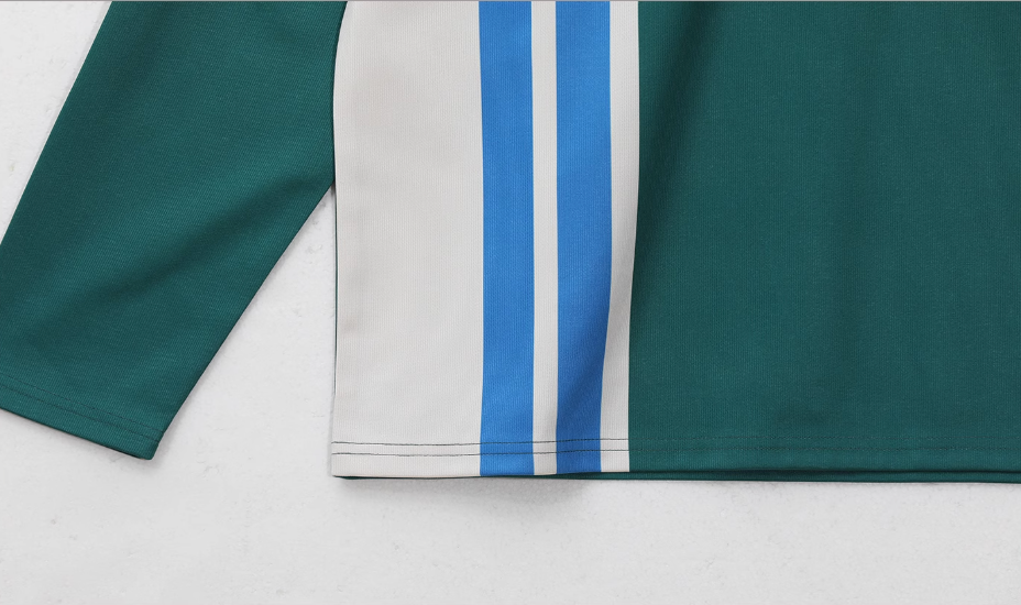 UNTILWERICH Color Blocking Striped Long Sleeve Polo Jersey