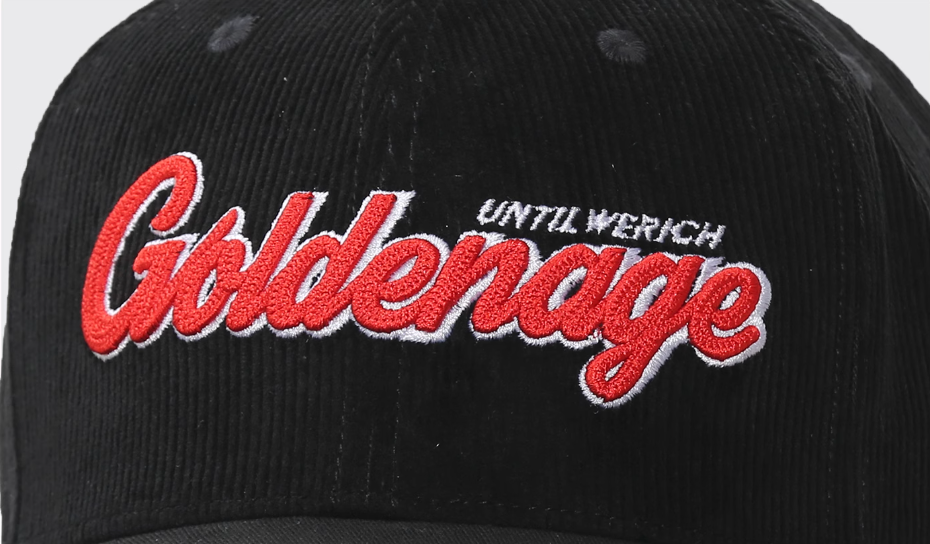 UNTILWERICH 3D Embroidered Corduroy Baseball Cap