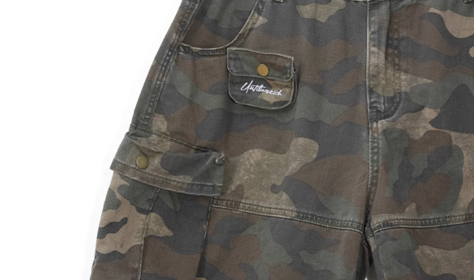UNTILWERICH Camouflage Multi Pocket Work Cargo Shorts