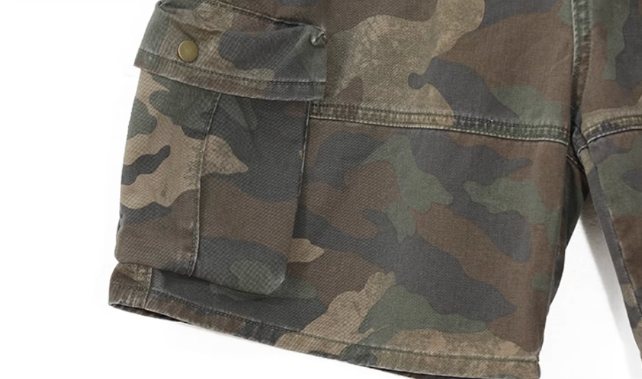UNTILWERICH Camouflage Multi Pocket Work Cargo Shorts
