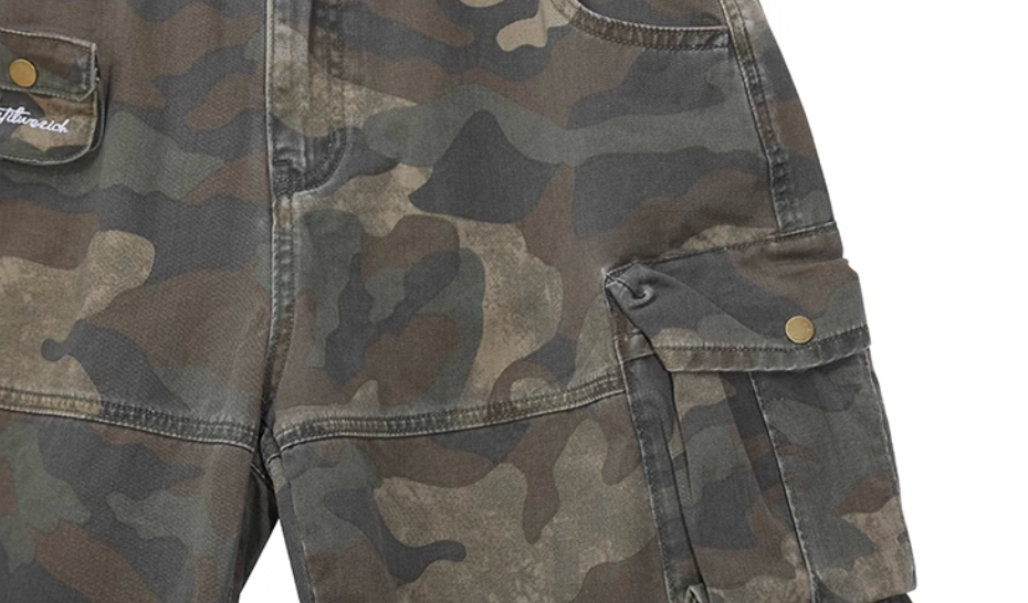 UNTILWERICH Camouflage Multi Pocket Work Cargo Shorts