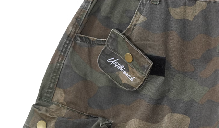 UNTILWERICH Camouflage Multi Pocket Work Cargo Shorts
