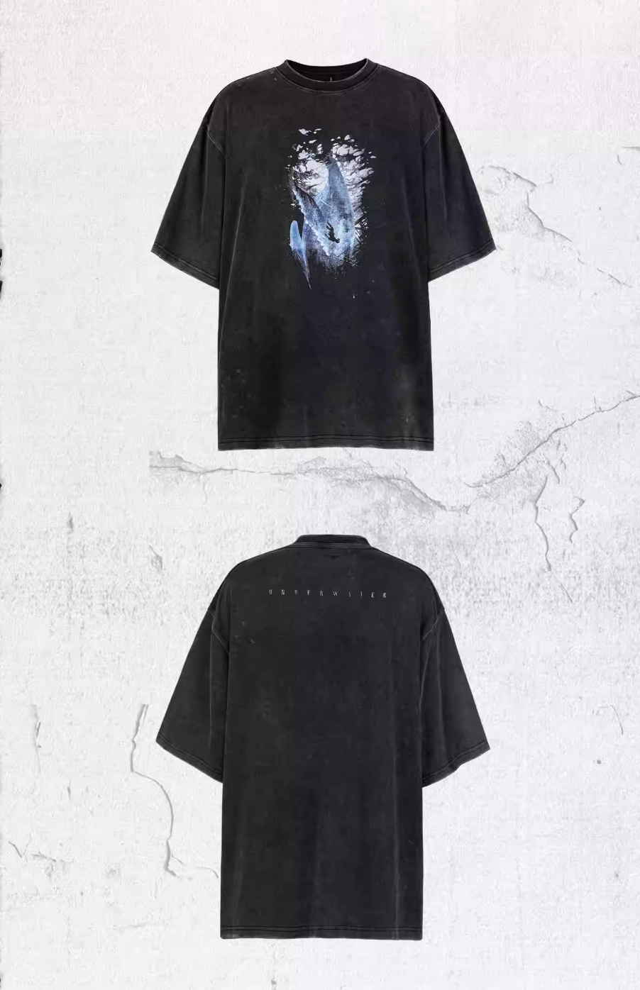 UNDERWATER Vintage Washed Destroyed Print Tee