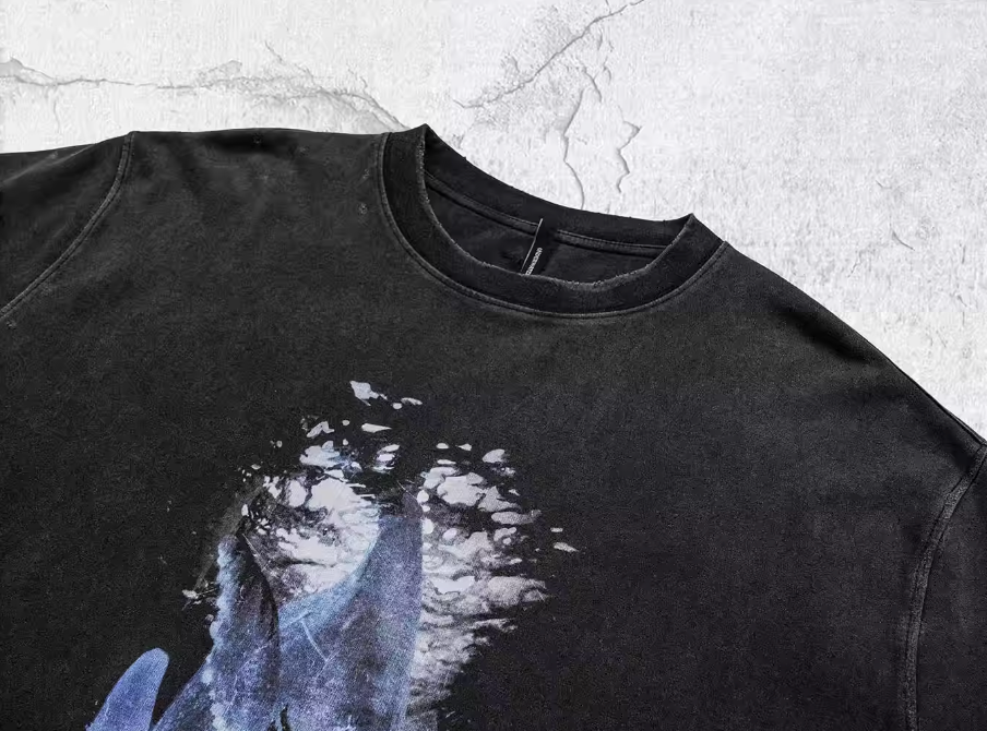 UNDERWATER Vintage Washed Destroyed Print Tee