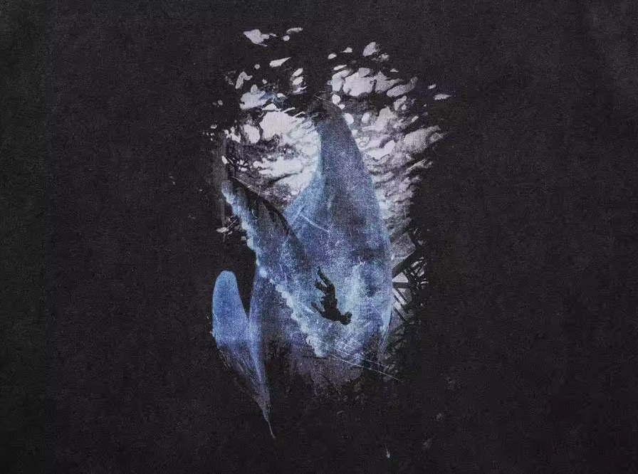 UNDERWATER Vintage Washed Destroyed Print Tee