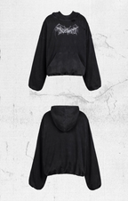 UNDERWATER Dust Black Deconstructed Destruction Hoodie