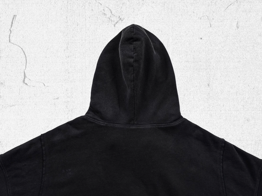 UNDERWATER Dust Black Deconstructed Destruction Hoodie