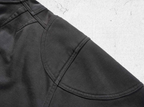 UNDERWATER Aged Silhouette Shirred Biker Armor Zip-Up Hoodie