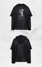UNDERWATER Destruction Fake Layered Prisoner Print Hoodie