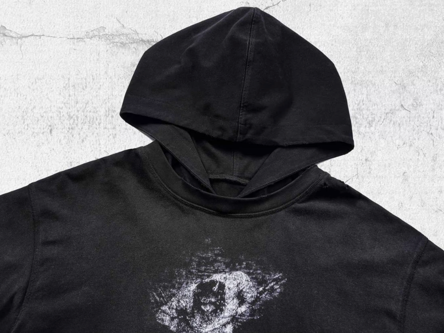 UNDERWATER Destruction Fake Layered Prisoner Print Hoodie