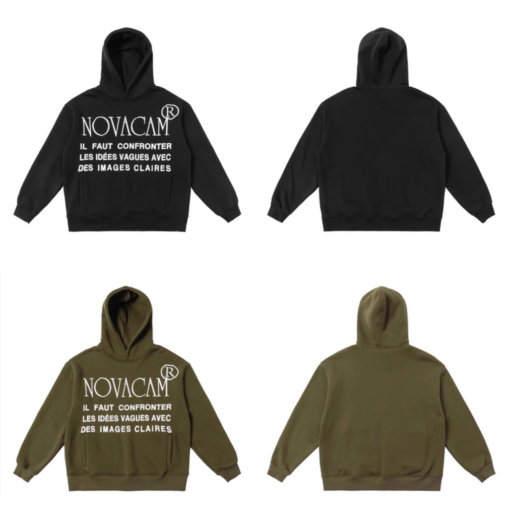 NOVACAM Slogan Puff Print Logo Hoodie