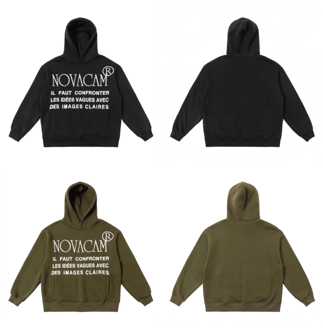 NOVACAM Slogan Puff Print Logo Hoodie