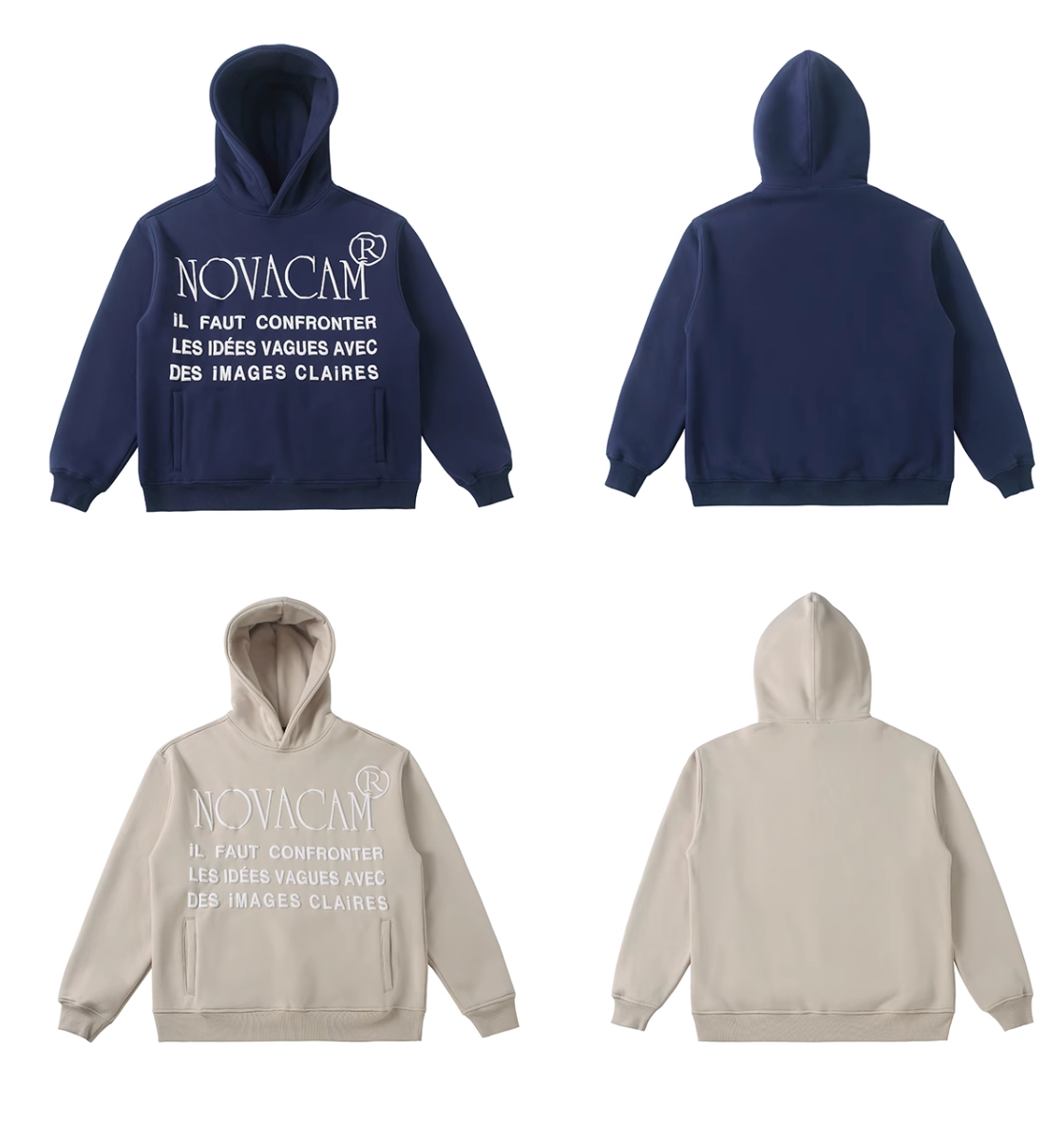 NOVACAM Slogan Puff Print Logo Hoodie