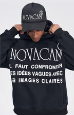 NOVACAM Slogan Puff Print Logo Hoodie