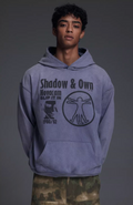 NOVACAM Washed Distressed Black Circle Hoodie