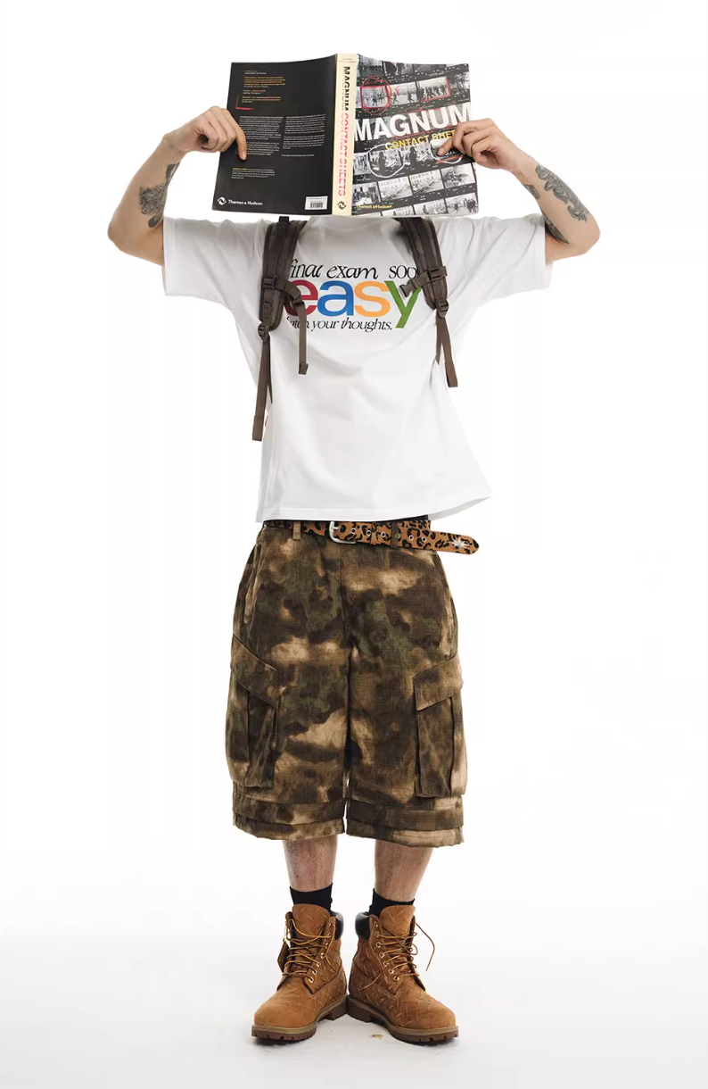 NOVACAM Camouflage Multi-Pocket Baggy Cargo Shorts