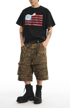 NOVACAM Camouflage & Black Baggy Work Cargo Shorts
