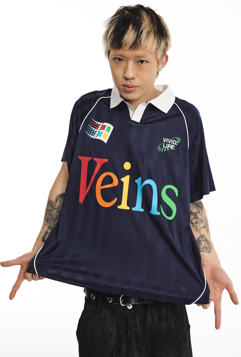 NOVACAM Colorful Logo Vintage Soccer Polo Jersey