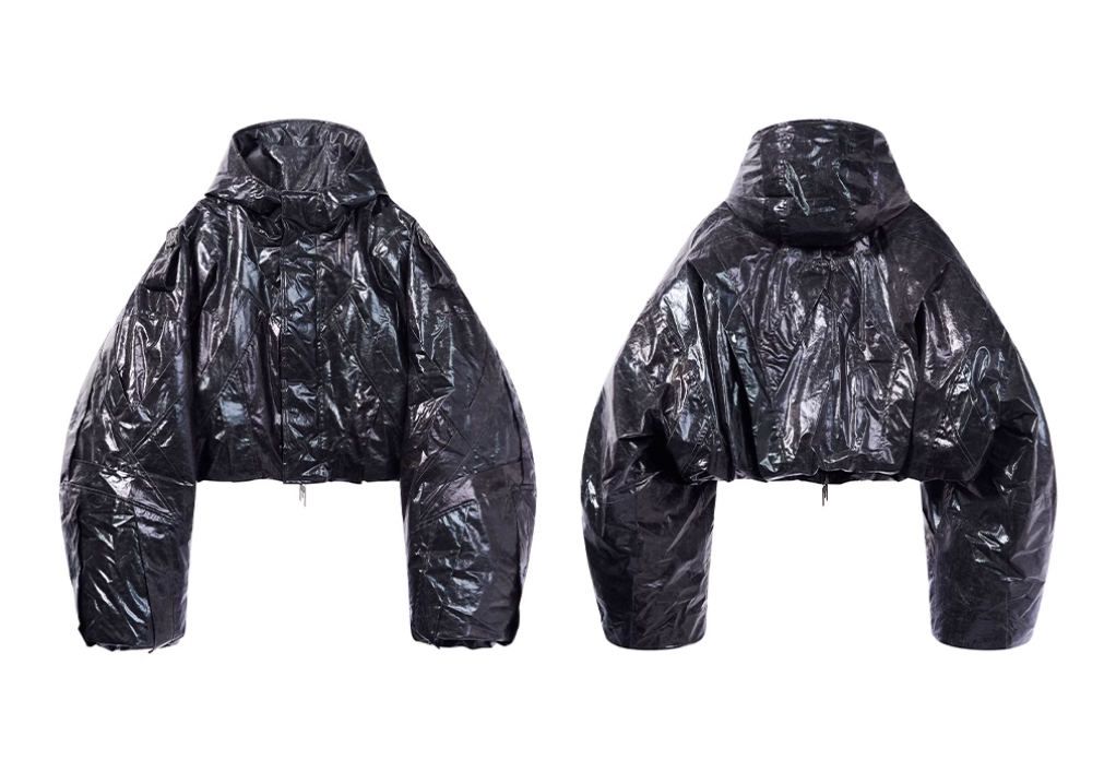 BLIND NO PLAN Wrinkled Hooded Short Bomber Jacket