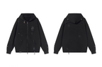 BLIND NO PLAN Washed Print Metal Detail Zip-Up Hoodie