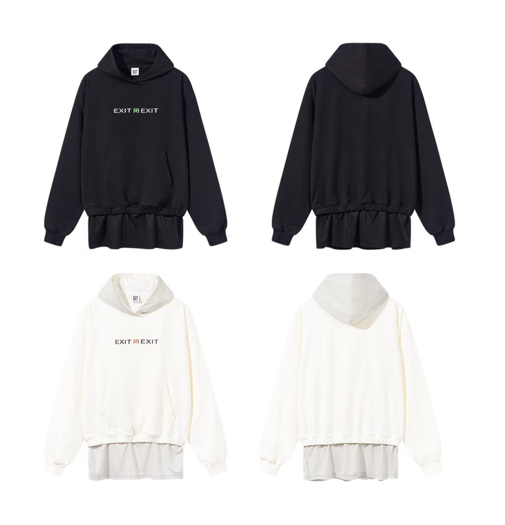 BLIND NO PLAN Layered Design Printed Hoodie
